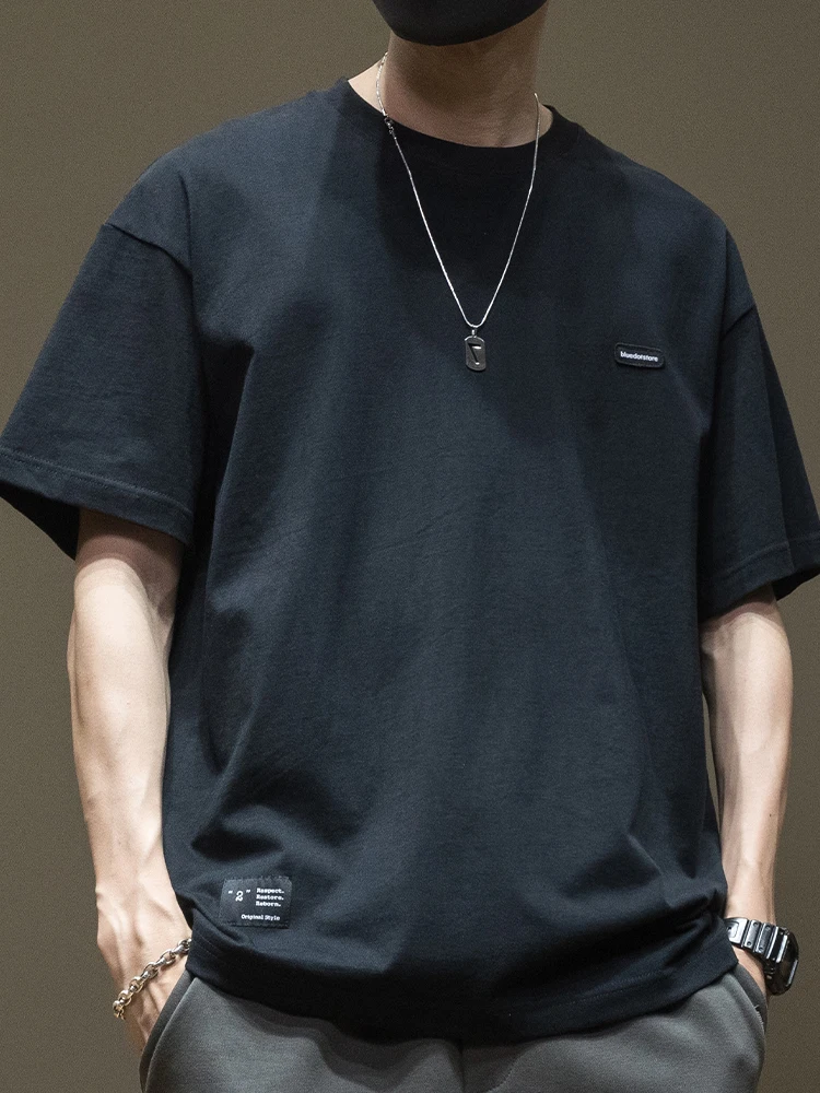 Short-Sleeved T-shirt Men's Solid Color Simple Fashion Casual Cotton round Neck Top Patch Spring Summer Large Size Common Style
Short-Sleeved T-shirt Men's Solid Color Simple Fashion Casual Cotton round Neck Top Patch Spring Summer Large Size Common Style
