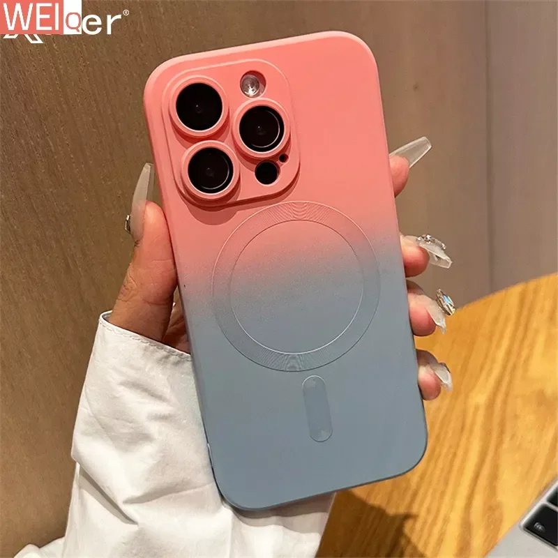 Градиентный силиконовый мягкий магнитный чехол для телефона Magsafe для iPhone 15 Pro Max 14 Plus 13 12 11, противоударный чехол с беспроводной зарядкой
Градиентный силиконовый мягкий магнитный чехол для телефона Magsafe для iPhone 15 Pro Max 14 Plus 13 12 11, противоударный чехол с беспроводной зарядкой