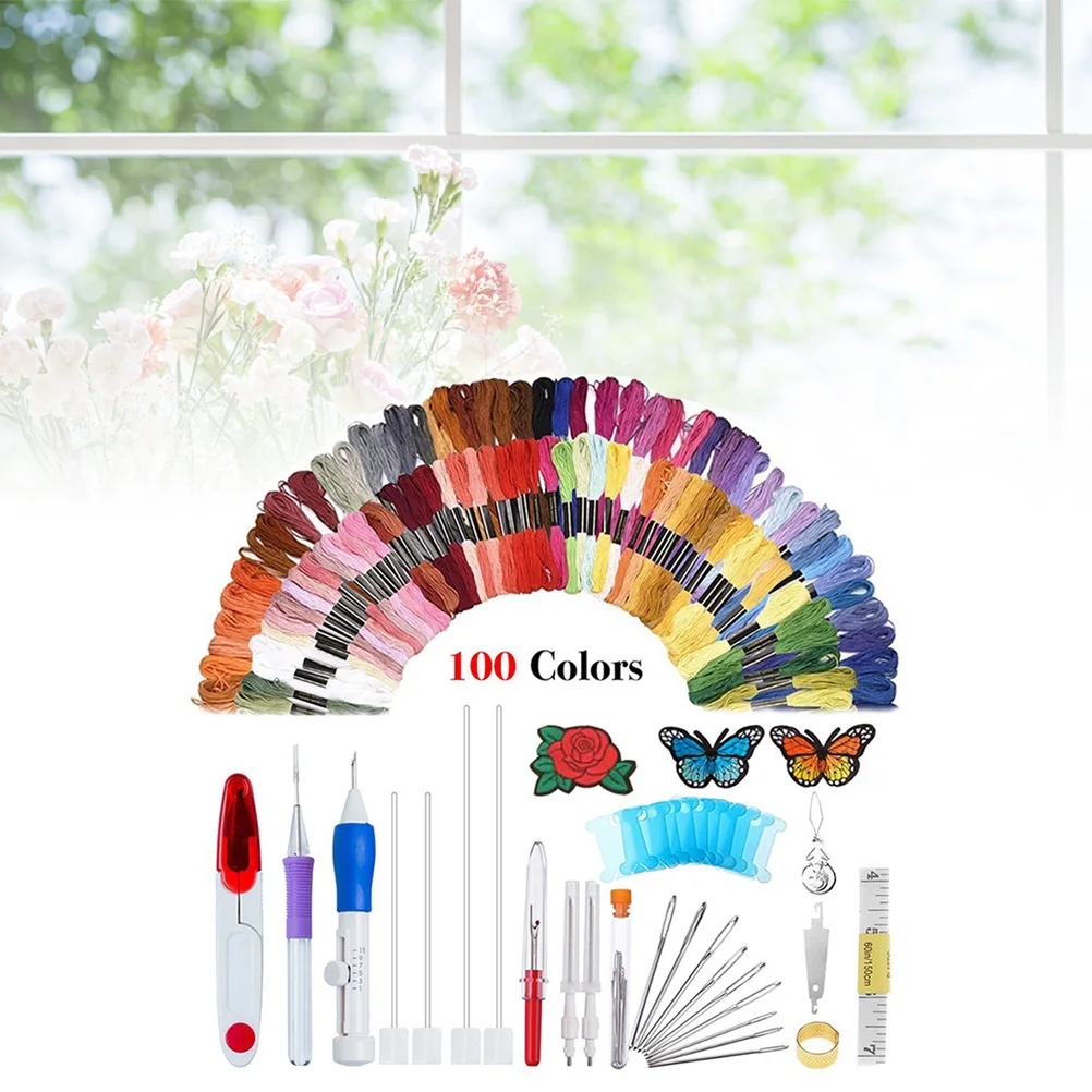 136Pcs Embroidery Pen Punch Needle Kit Includes 3 Interchangeable Needles for Textured Embroidery DIY Sewing Patterns Threaders
136Pcs Embroidery Pen Punch Needle Kit Includes 3 Interchangeable Needles for Textured Embroidery DIY Sewing Patterns Threaders