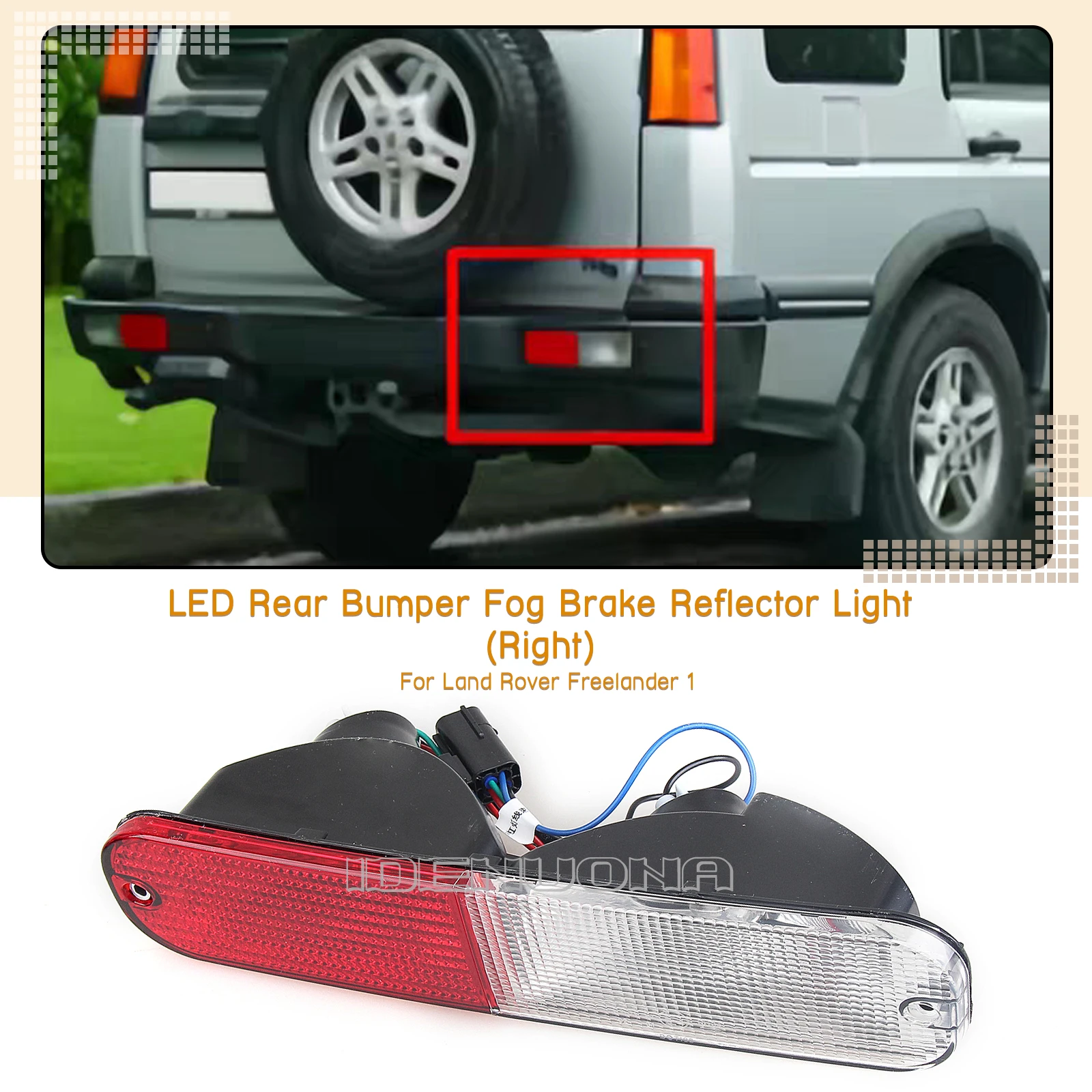 Exterior Rear Bumper Turn Signal Brake Lamp Reflector Fog Light Reverse Indicator For Land Rover Freelander 1 2002-2003