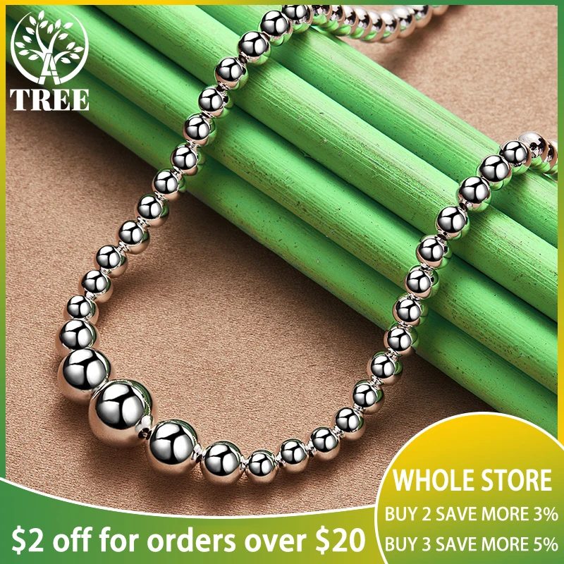 ALITREE 925 Sterling Silver Smooth Big Beads Chain Necklace For Women Engagement Wedding Fashion Fine Jewelry Christmas Gifts
ALITREE 925 Sterling Silver Smooth Big Beads Chain Necklace For Women Engagement Wedding Fashion Fine Jewelry Christmas Gifts