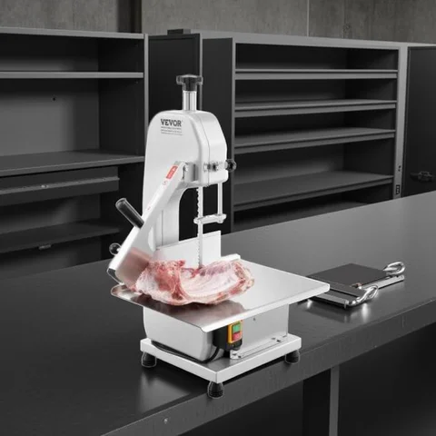 SucceBuy 650W 1100W 1800W Commercial Electric Meat Bandsaw Stainless Steel Countertop Bone Sawing Machine for Rib Pork Beef