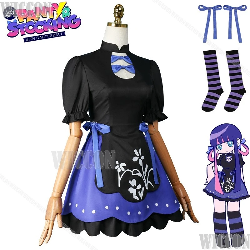 Stocking Chinese style Panty & Stocking Coaplay Girl Fancy New Suit Black Purple Lolita Dress Socks Bow Headwear Halloween Cos
Stocking Chinese style Panty & Stocking Coaplay Girl Fancy New Suit Black Purple Lolita Dress Socks Bow Headwear Halloween Cos