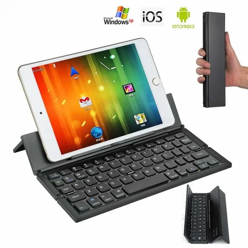 Foldable Bluetooth Keyboard Rechargable Portable Mini Wireless Keyboard with Tablet Phones Stand for Android IOS Windows
Foldable Bluetooth Keyboard Rechargable Portable Mini Wireless Keyboard with Tablet Phones Stand for Android IOS Windows