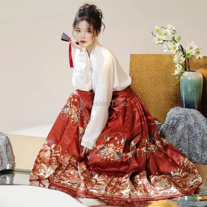 2025 китайский комплект в стиле Дунхуан Мин, сделал ханьфу, универсальная рубашка с вышивкой, великолепная классическая юбка с принтом феи и лицом лошади
2025 китайский комплект в стиле Дунхуан Мин, сделал ханьфу, универсальная рубашка с вышивкой, великолепная классическая юбка с принтом феи и лицом лошади