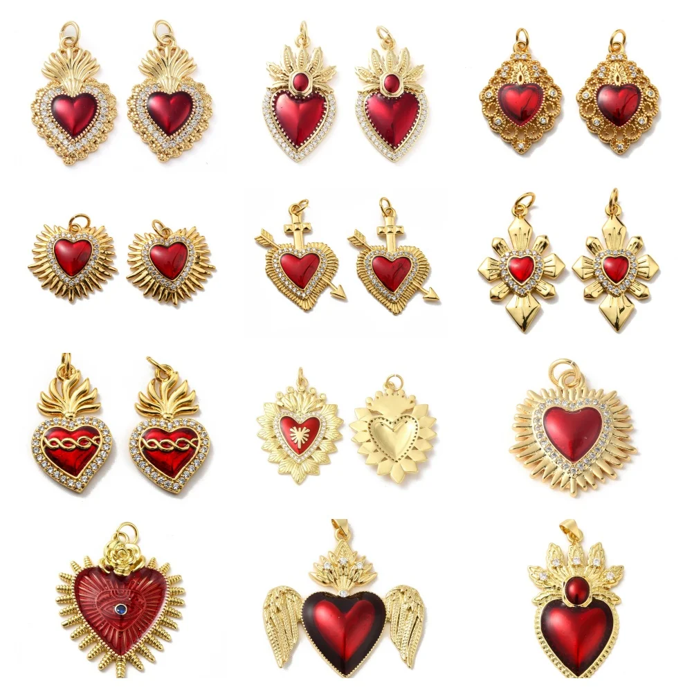 10Pcs Sacred Heart Brass Enamel Pendants Cubic Zirconia Mexican Hearts Charm for DIY Jewelry Necklace Bracelet Earring Making
10Pcs Sacred Heart Brass Enamel Pendants Cubic Zirconia Mexican Hearts Charm for DIY Jewelry Necklace Bracelet Earring Making