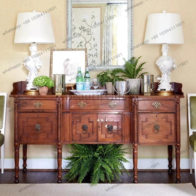 American retro living room entrance cabinet French log old solid wood chest
American retro living room entrance cabinet French log old solid wood chest