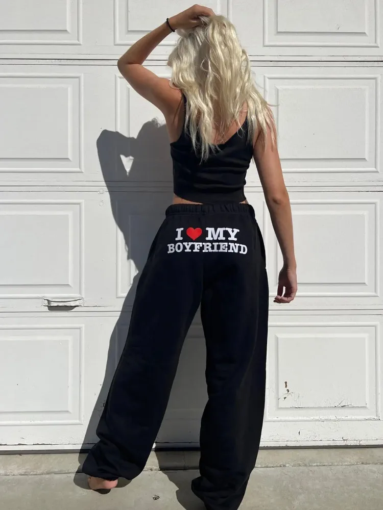 Y2k Women Pants High Elastic Waist Drawstring Baggy Trousers Vintage Casual Loose Straight Pants letter print warm pants hip-hop
Y2k Women Pants High Elastic Waist Drawstring Baggy Trousers Vintage Casual Loose Straight Pants letter print warm pants hip-hop