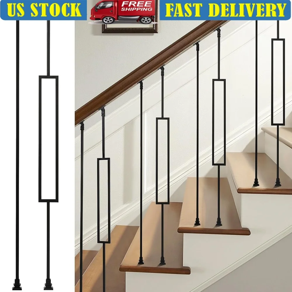 32 Pack Wrought Iron Stair Balusters 1/2 Inch Hollow Interior Spindles Metal Railings Indoor Outdoor Staircase and Deck
32 Pack Wrought Iron Stair Balusters 1/2 Inch Hollow Interior Spindles Metal Railings Indoor Outdoor Staircase and Deck
