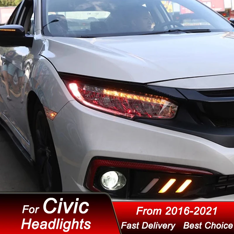 Car Headlights For Honda Civic 10Gen 2016-2021 high style full LED Headlamp Assembly Upgrade Projector Lens Accessories Kit
Car Headlights For Honda Civic 10Gen 2016-2021 high style full LED Headlamp Assembly Upgrade Projector Lens Accessories Kit