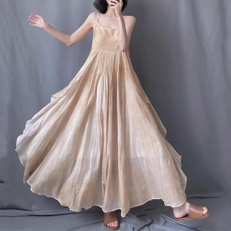 Summer Irregular Cotton Linen Spaghetti Strap Dress Women Casual Vintage Loose Sleeveless Backless Sexy Solid Beach Long Dress
Summer Irregular Cotton Linen Spaghetti Strap Dress Women Casual Vintage Loose Sleeveless Backless Sexy Solid Beach Long Dress