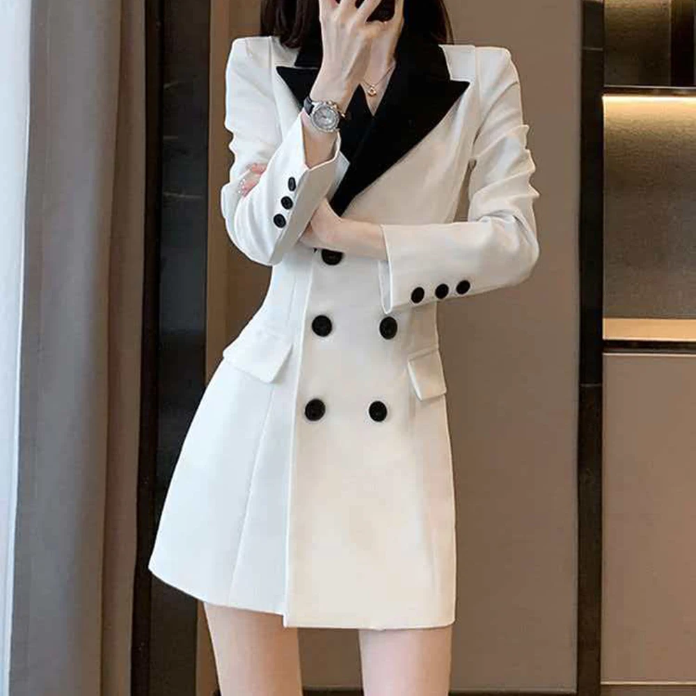 Spring, autumn and winter suit slim new long-sleeved high-end professional color contrast thin dress fashionable comfortable
Spring, autumn and winter suit slim new long-sleeved high-end professional color contrast thin dress fashionable comfortable