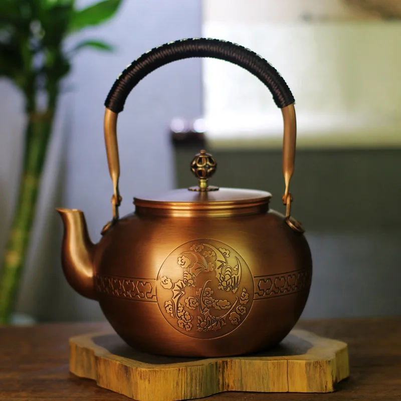 1.5L, Pure purple copper pot, Large capacity tea kettle, Vintage copper teapot for boiling water brew tea, Home gift tea set
1.5L, Pure purple copper pot, Large capacity tea kettle, Vintage copper teapot for boiling water brew tea, Home gift tea set