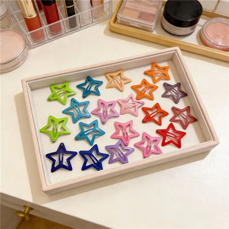 20Pcs/Lot Trendy Kids's Colorful Star Hair Clips Cute Pentagram Shape Head Barrettes BB Clip Side Bangs Fashion Hair Accessories
20Pcs/Lot Trendy Kids's Colorful Star Hair Clips Cute Pentagram Shape Head Barrettes BB Clip Side Bangs Fashion Hair Accessories