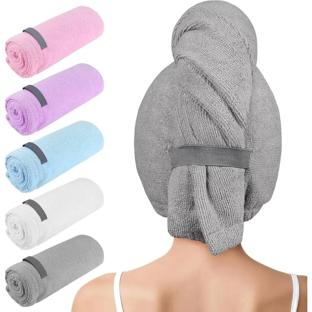 Ultra-Absorbent Wide-End Hair Towel Wrap, 5 Pack, 31.5x18.9 Inches for Women
Ultra-Absorbent Wide-End Hair Towel Wrap, 5 Pack, 31.5x18.9 Inches for Women