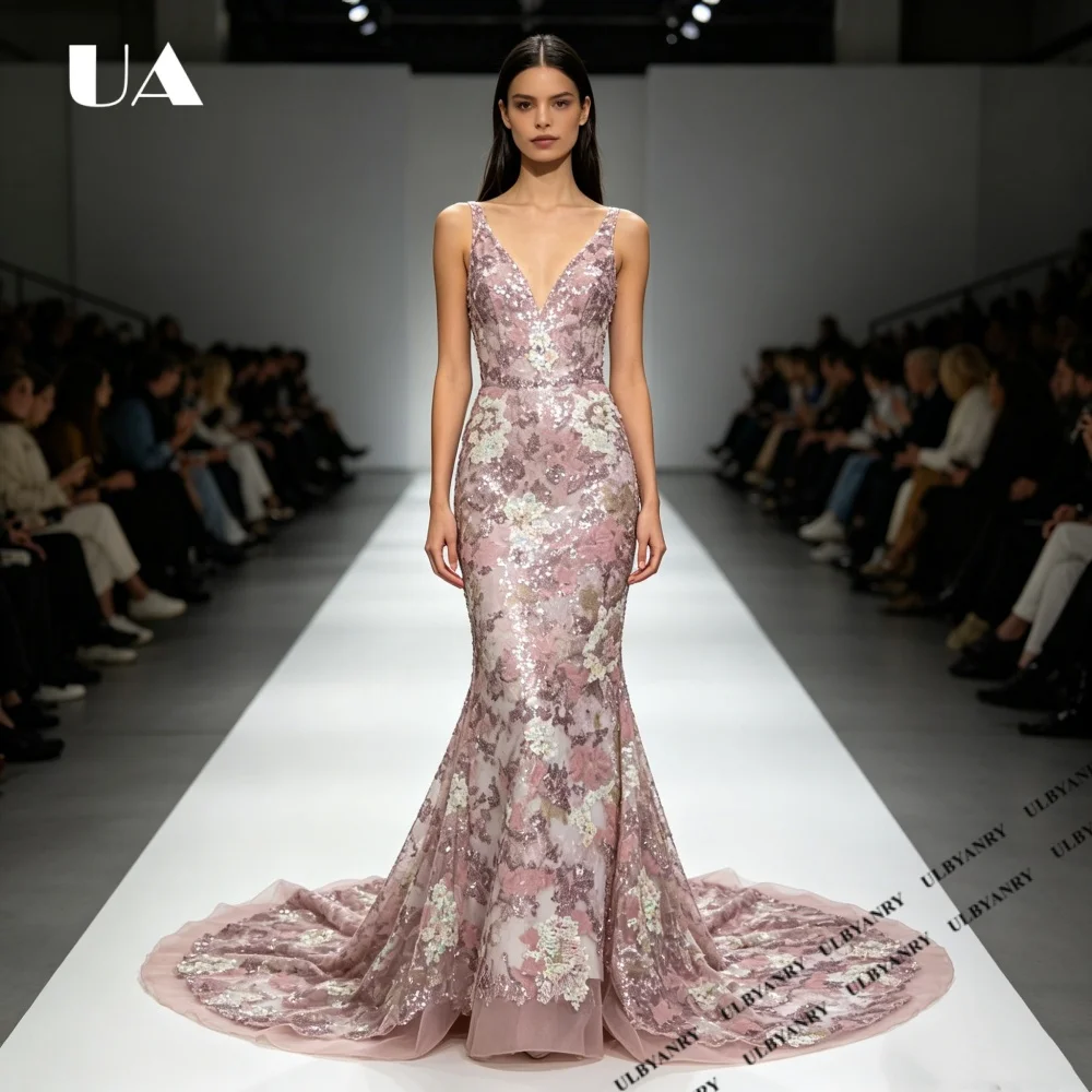 2026 New Exquisite Mermaid Embroidery Evening Dress for Woman, Elegant V-neck Sequins Prom Dress, Customized Train Party Dress
2026 New Exquisite Mermaid Embroidery Evening Dress for Woman, Elegant V-neck Sequins Prom Dress, Customized Train Party Dress