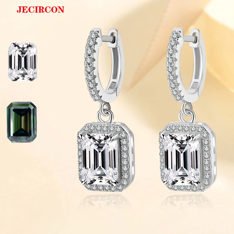 JECIRCON гламурные серьги-подвески с муассанитом квадратной огранки, 2 цвета, стерлинговое серебро S925, сверкающие шикарные ювелирные изделия для модных женщин
JECIRCON гламурные серьги-подвески с муассанитом квадратной огранки, 2 цвета, стерлинговое серебро S925, сверкающие шикарные ювелирные изделия для модных женщин