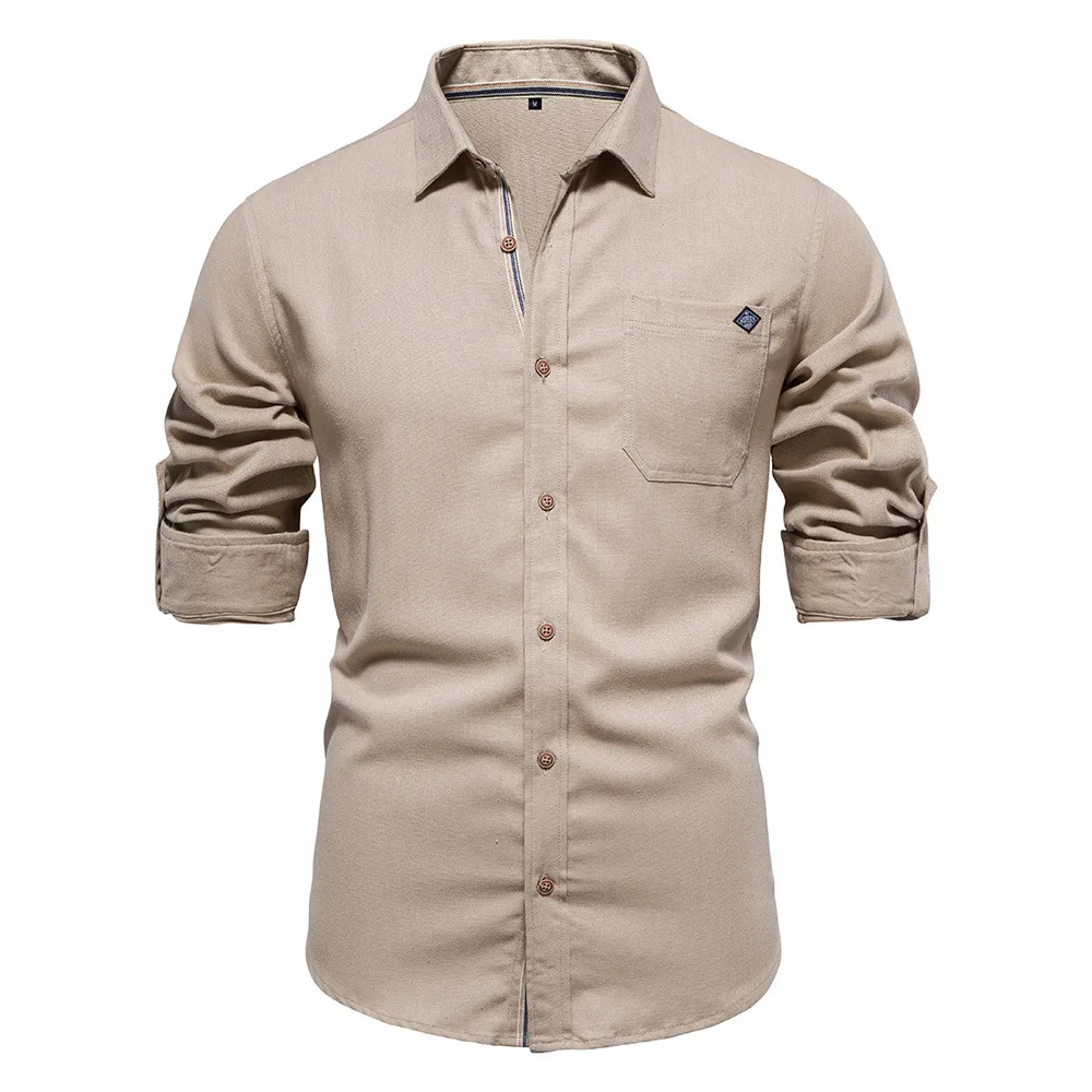 100% Cotton Long Sleeve Shirt for Men Solid Color Turn-down Collar Blouse camisas de hombre Spring Single Pocket Social Shirts
100% Cotton Long Sleeve Shirt for Men Solid Color Turn-down Collar Blouse camisas de hombre Spring Single Pocket Social Shirts