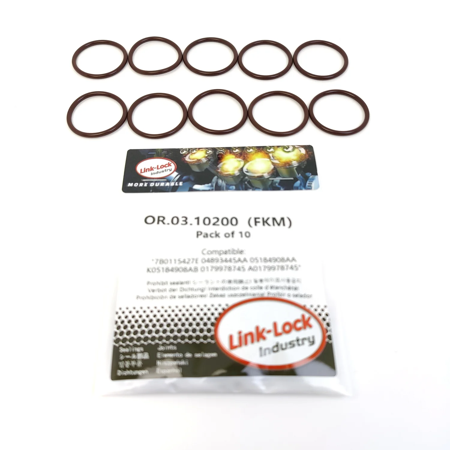 LINK-LOCK 10PCS OR.03.10200 FKM Viton Sealing O-Ring Kit of Common Rail Fuel injectors 7B0115427E 04893445AA 05184908AA
LINK-LOCK 10PCS OR.03.10200 FKM Viton Sealing O-Ring Kit of Common Rail Fuel injectors 7B0115427E 04893445AA 05184908AA