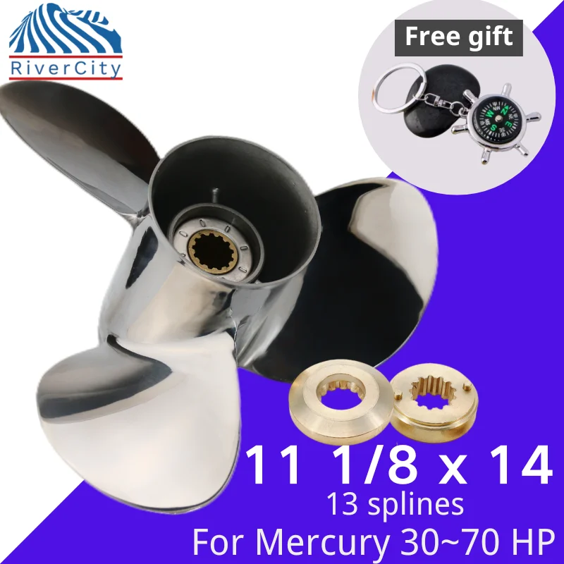 Outboard Propeller 11 1/8x14 For Mercury 40hp 45hp 48hp Boat Motor Stainless Steel Screw Ship Marine Engine 3 Blade 13 Spline
Outboard Propeller 11 1/8x14 For Mercury 40hp 45hp 48hp Boat Motor Stainless Steel Screw Ship Marine Engine 3 Blade 13 Spline
