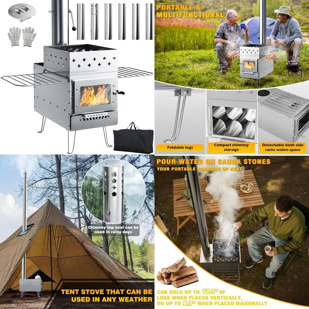 Portable Camping Heater: Hot Tent Stove & Rocket Stove for Home, Pellet Stove Heating
Portable Camping Heater: Hot Tent Stove & Rocket Stove for Home, Pellet Stove Heating