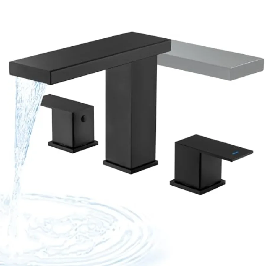 Roman Tub Faucet Set for Deck Mount 3-Hole Waterfall Bathtub Filler, Matte Black Finish, 360 Rotatable Spout Anti-Leak Design
Roman Tub Faucet Set for Deck Mount 3-Hole Waterfall Bathtub Filler, Matte Black Finish, 360 Rotatable Spout Anti-Leak Design