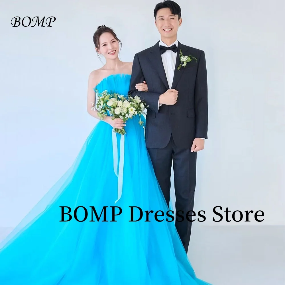 BOMP Elegant Blue Wedding Dress Multi-layered Pleat A-Line Floor Length Evening Party Bridal Gown Korea Photo Shoot Customized
BOMP Elegant Blue Wedding Dress Multi-layered Pleat A-Line Floor Length Evening Party Bridal Gown Korea Photo Shoot Customized