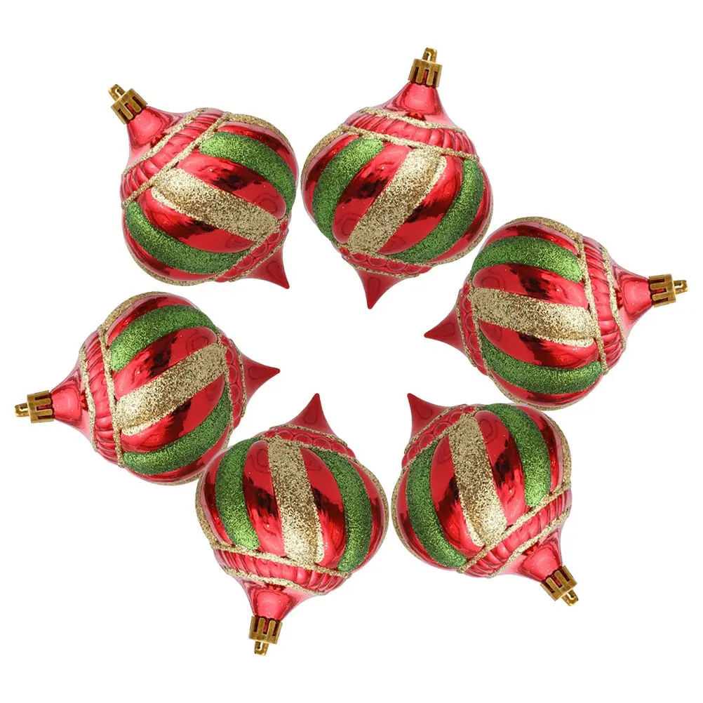 6 Pcs Christmas Tree Ornaments Painted Onion Shaped Balls Plastic Hanging Decor Festive Holiday Supplies
6 Pcs Christmas Tree Ornaments Painted Onion Shaped Balls Plastic Hanging Decor Festive Holiday Supplies