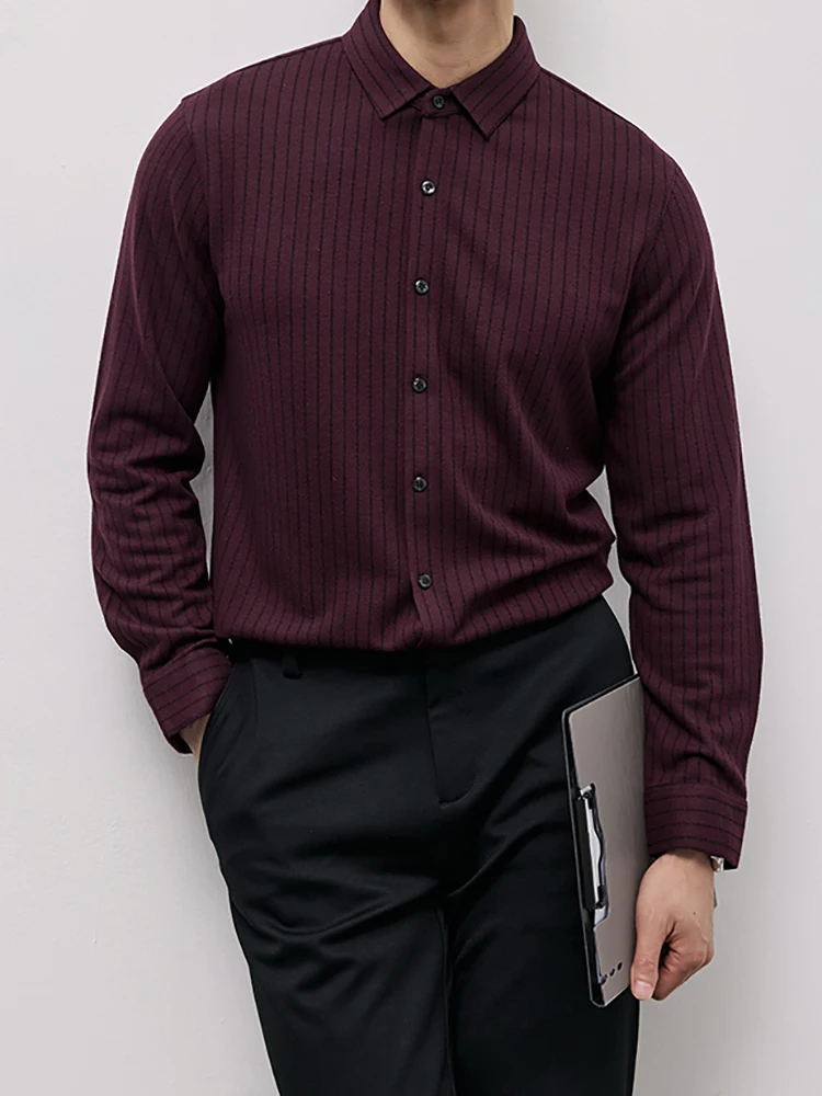 Men's high-end mulberry silk wool vertical stripe and wool thick woolen business long sleeve shirt
Men's high-end mulberry silk wool vertical stripe and wool thick woolen business long sleeve shirt