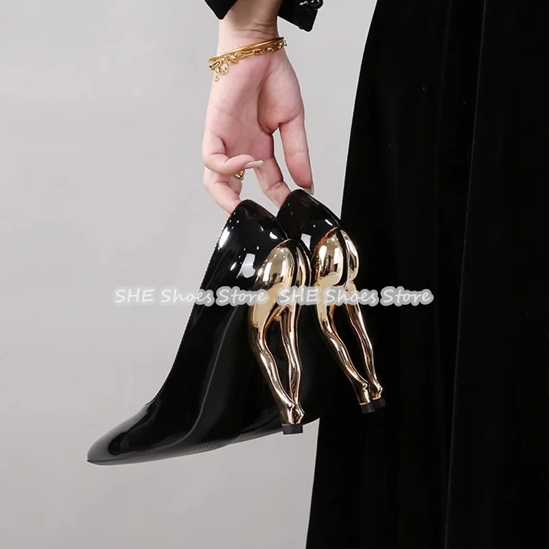 2025 модный дизайн, женские туфли-лодочки на высоком каблуке золотого цвета 10 см, пикантные летние сандалии с острым носком на странном каблуке, женские модельные туфли
2025 модный дизайн, женские туфли-лодочки на высоком каблуке золотого цвета 10 см, пикантные летние сандалии с острым носком на странном каблуке, женские модельные туфли