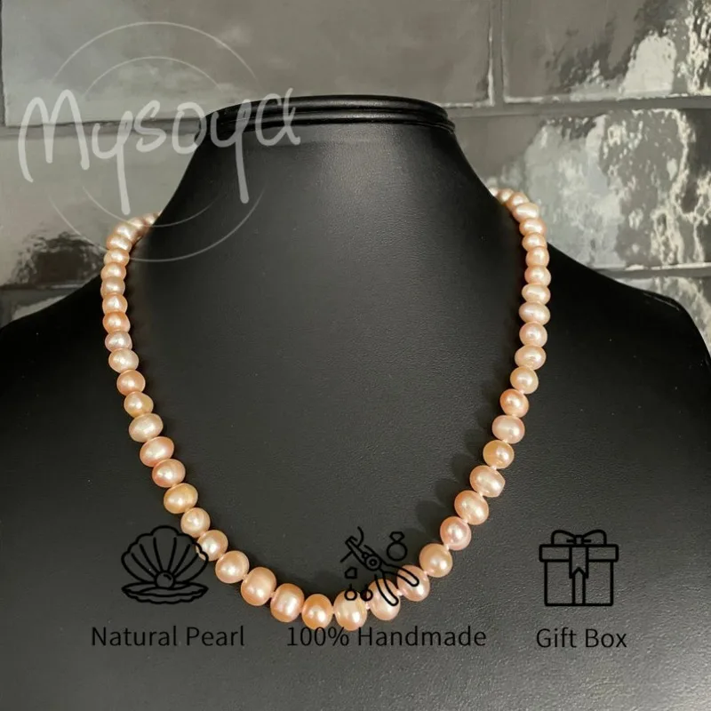 MYSOYA Pink Freshwater Pearl Necklace 7-8mm Freshwater Pearl, with Gift Box, Birthday Gift, Wedding Jewelry, for Him/ Her
MYSOYA Pink Freshwater Pearl Necklace 7-8mm Freshwater Pearl, with Gift Box, Birthday Gift, Wedding Jewelry, for Him/ Her