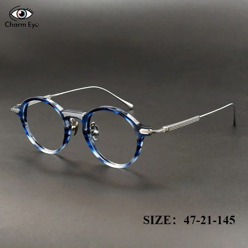 Новая круглая оправа для очков из чистого титана, женские ретро синие полосатые ацетатные очки, мужские оптические очки для чтения при близорукости по рецепту
Новая круглая оправа для очков из чистого титана, женские ретро синие полосатые ацетатные очки, мужские оптические очки для чтения при близорукости по рецепту