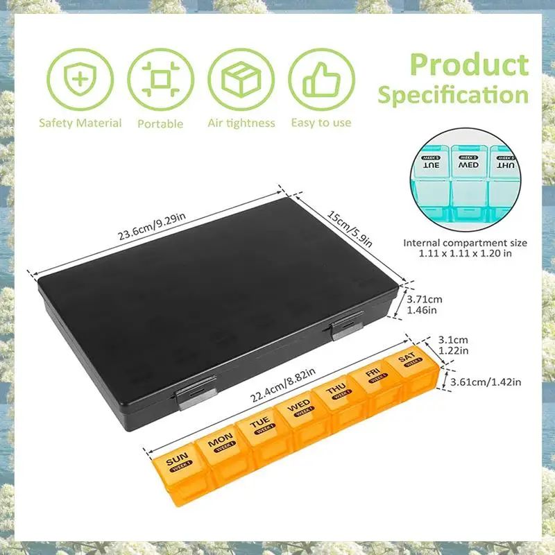 Best Of 2025-2X Monthly Pill Organizer 1 Time A Day, With 28 Compartments 4 Weeks Pill Dispenser Box With Flip Lids,Box Daily
Best Of 2025-2X Monthly Pill Organizer 1 Time A Day, With 28 Compartments 4 Weeks Pill Dispenser Box With Flip Lids,Box Daily