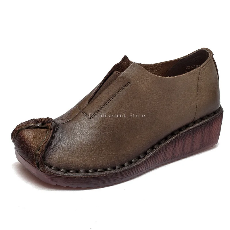 Весенне-осенние новые повседневные модные кожаные женские туфли с мягкой подошвой и круглым носком на наклонном каблуке, удобные одинарные туфли на толстой подошве
Весенне-осенние новые повседневные модные кожаные женские туфли с мягкой подошвой и круглым носком на наклонном каблуке, удобные одинарные туфли на толстой подошве