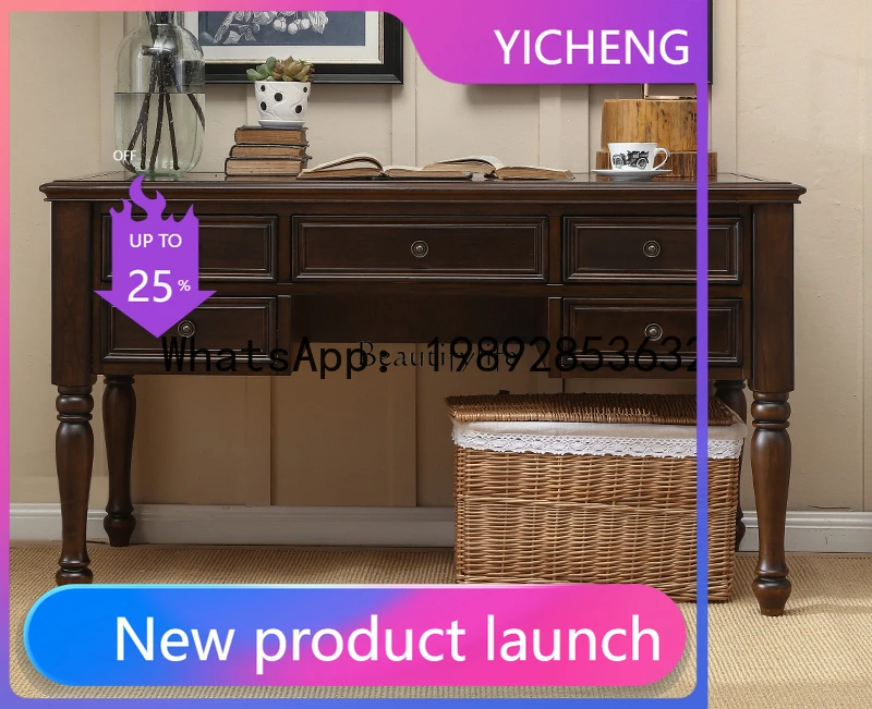 QQ American solid wood desk black walnut mahogany office computer desk
QQ American solid wood desk black walnut mahogany office computer desk