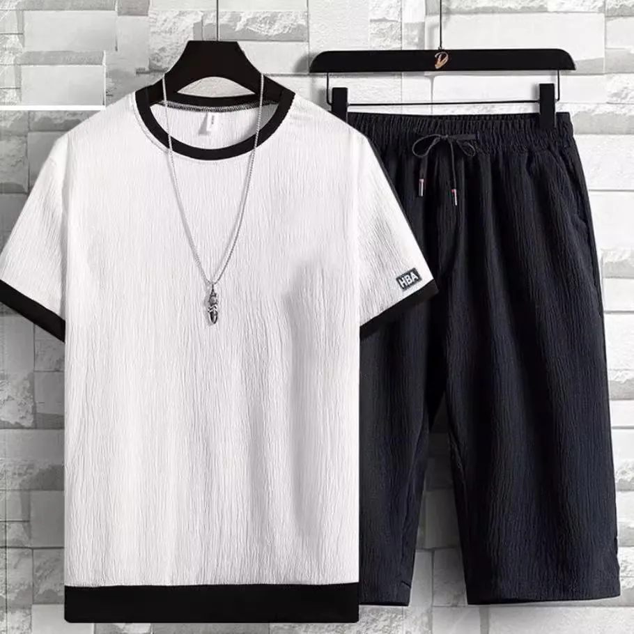 Ice Silk Short Sleeve Set Men's Summer New Loose Large Size Casual Sports Trendy Brand Seven-Foot Pants Two-Piece Set
Ice Silk Short Sleeve Set Men's Summer New Loose Large Size Casual Sports Trendy Brand Seven-Foot Pants Two-Piece Set