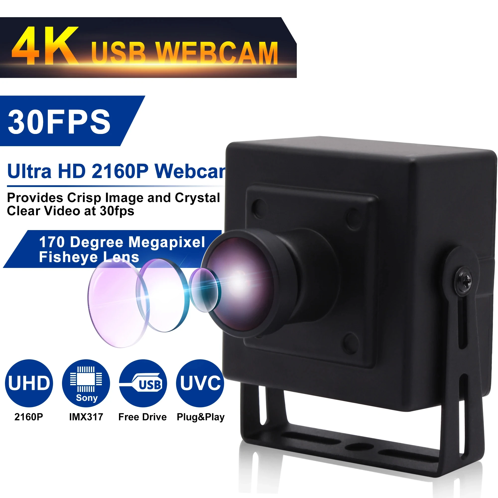 ELP 4K USB Camera with Case Ultra HD 2160P PC Webcam with Fisheye/ No distortion Lens IMX317 Security Camera for Baby Monitor
ELP 4K USB Camera with Case Ultra HD 2160P PC Webcam with Fisheye/ No distortion Lens IMX317 Security Camera for Baby Monitor