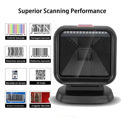 Barcode Scanner 2D Omnidirectional QR Code Desktop Barcode Reader for Supermarket Auto Sense Data Matrix PDF417 barcod scanners