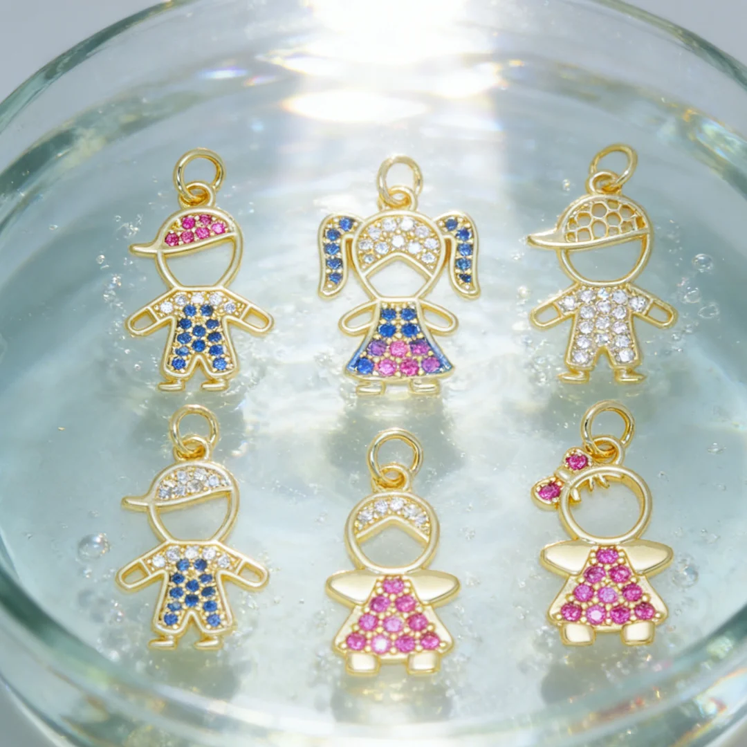3Pcs Pendants Sparkling Brass Colorful Zirconia Cartoon Boy Girls Charms for DIY Jewelry Making Necklace Bracelet Accessories
3Pcs Pendants Sparkling Brass Colorful Zirconia Cartoon Boy Girls Charms for DIY Jewelry Making Necklace Bracelet Accessories