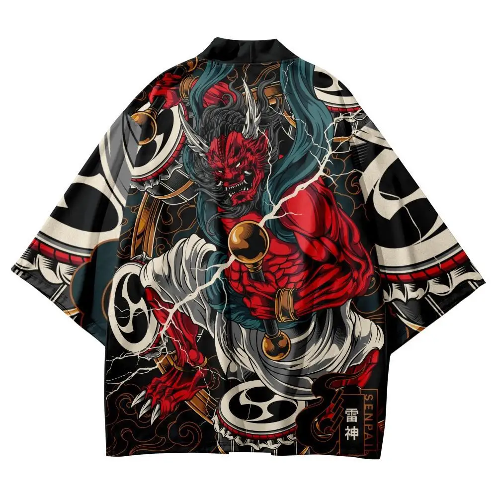 Fashion Casual Demon Print Robe Cardigan Women Men Harajuku Japanese Cosplay Yukata Beach Traditional Haori Oversized Kimono
Fashion Casual Demon Print Robe Cardigan Women Men Harajuku Japanese Cosplay Yukata Beach Traditional Haori Oversized Kimono