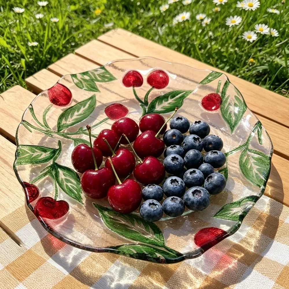 Lemon Pattern Fruit Plate Embossed Design Safe Cherry-Shaped Glass Plate Anti-Scald Decorative Shallow Plate Birthday Party
Lemon Pattern Fruit Plate Embossed Design Safe Cherry-Shaped Glass Plate Anti-Scald Decorative Shallow Plate Birthday Party