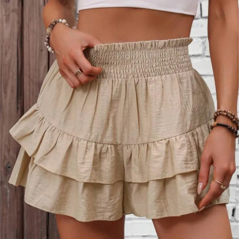 Summer Elastic High Waist Leisure Short Pants Women's Fashionable Broad-legged Shorts Skirt Pure Color Casual Skirt Pants
Summer Elastic High Waist Leisure Short Pants Women's Fashionable Broad-legged Shorts Skirt Pure Color Casual Skirt Pants
