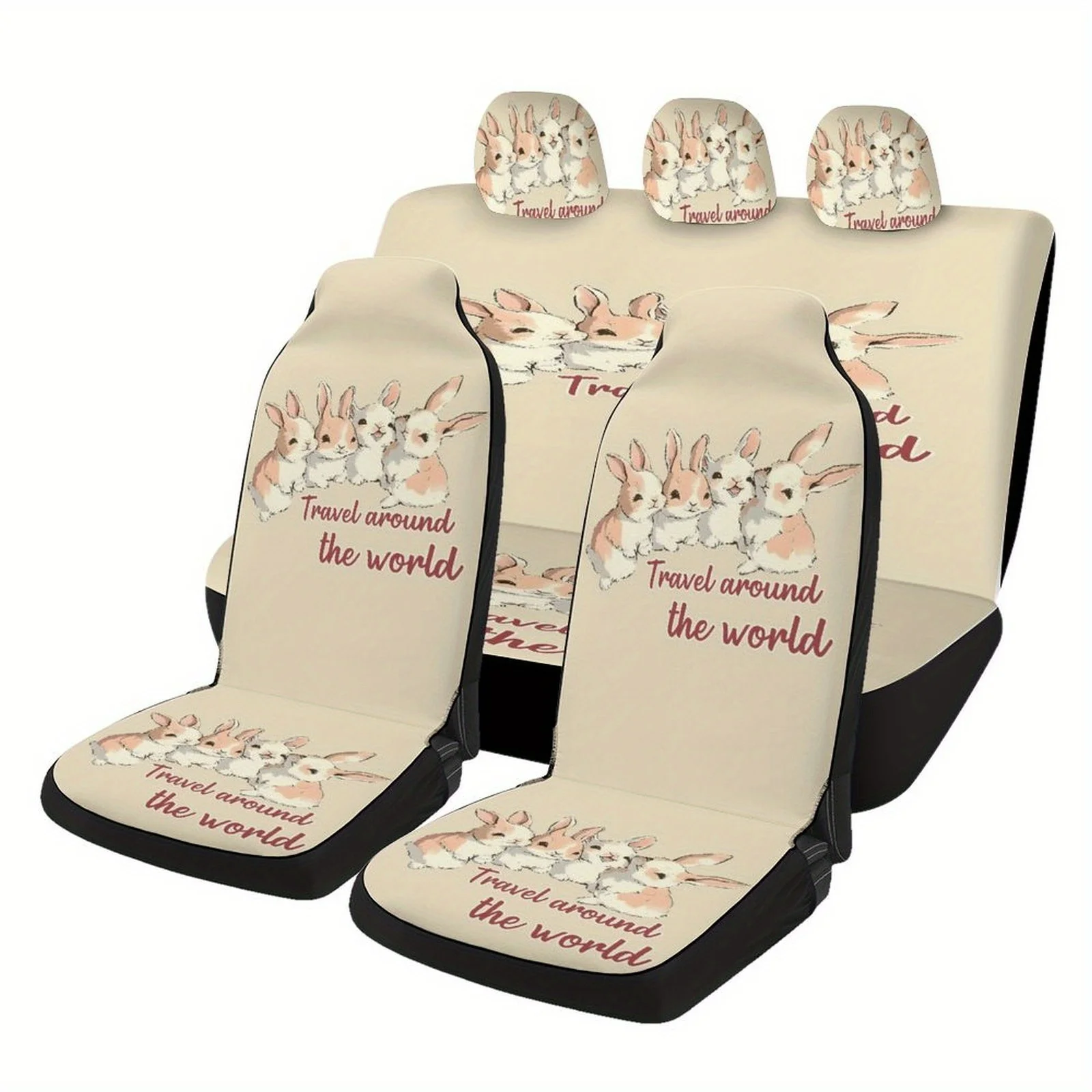 7pcs Set Of Cute Casual Light-Colored Printed Pet Rabbit Car Covers, Breathable And Non-Slip, Suitable For Five- Cars.
7pcs Set Of Cute Casual Light-Colored Printed Pet Rabbit Car Covers, Breathable And Non-Slip, Suitable For Five- Cars.