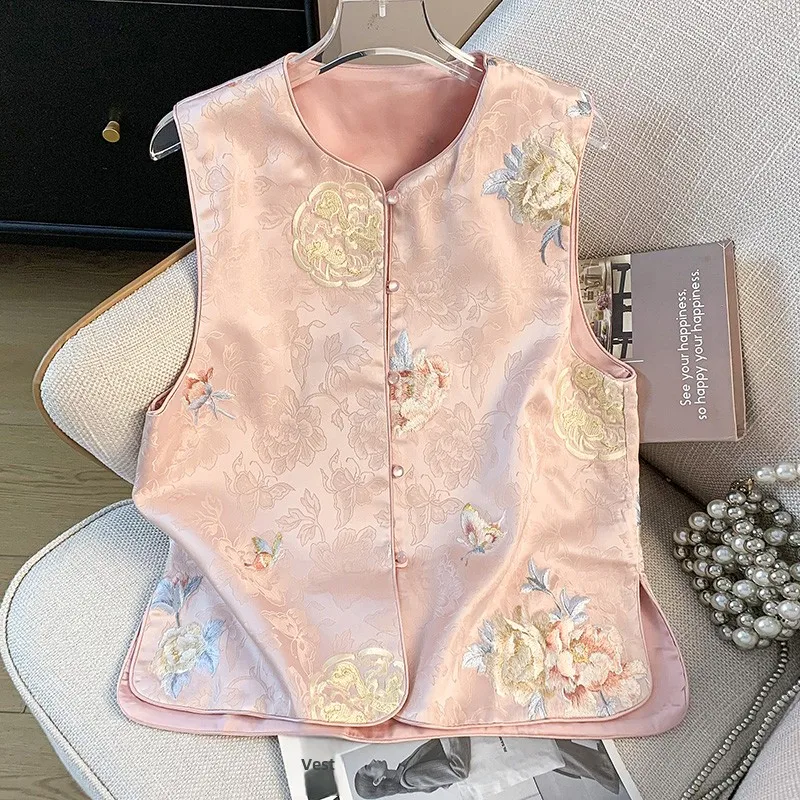 New Chinese Sle Ancient Ele Hanfu round Ne Embroidered Satin Surface Texture Vest Open Cardigan Outerwear
New Chinese Sle Ancient Ele Hanfu round Ne Embroidered Satin Surface Texture Vest Open Cardigan Outerwear