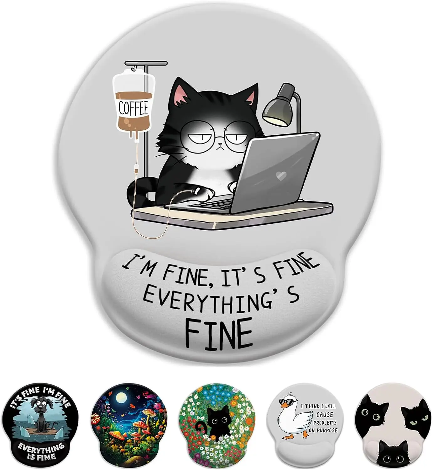 Cat Ergonomic Mouse Pad with Wrist Rest, Non-Slip PU Base, Funny Office Desk Accessories
Cat Ergonomic Mouse Pad with Wrist Rest, Non-Slip PU Base, Funny Office Desk Accessories