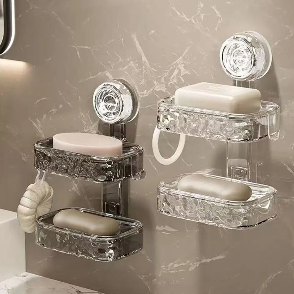 Wall-mounted Suction Cup Soap Dish Double Layer Waterproof Soap Tray Punch-free with Drain Hole Shower Storage Rack
Wall-mounted Suction Cup Soap Dish Double Layer Waterproof Soap Tray Punch-free with Drain Hole Shower Storage Rack