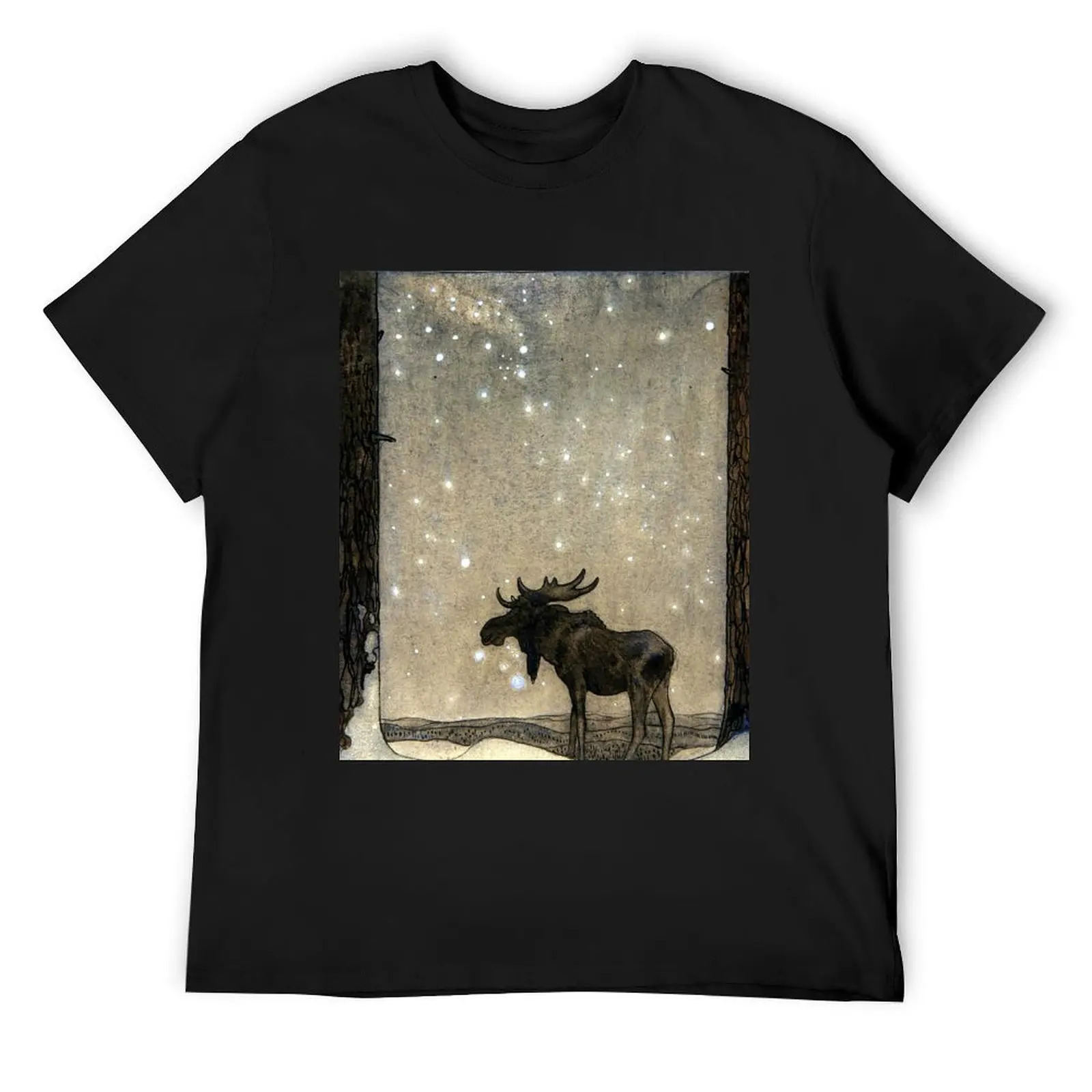 Leap the Elk in the Snow at Night - John Bauer T-Shirt affliction shirts oversizeds blue archive t shirts for men graphic
Leap the Elk in the Snow at Night - John Bauer T-Shirt affliction shirts oversizeds blue archive t shirts for men graphic