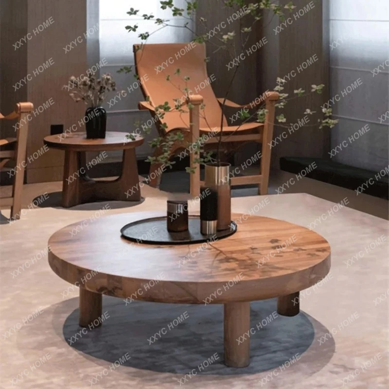 L round solid wood coffee table home living room cafe, simple, retro design of homestay
L round solid wood coffee table home living room cafe, simple, retro design of homestay