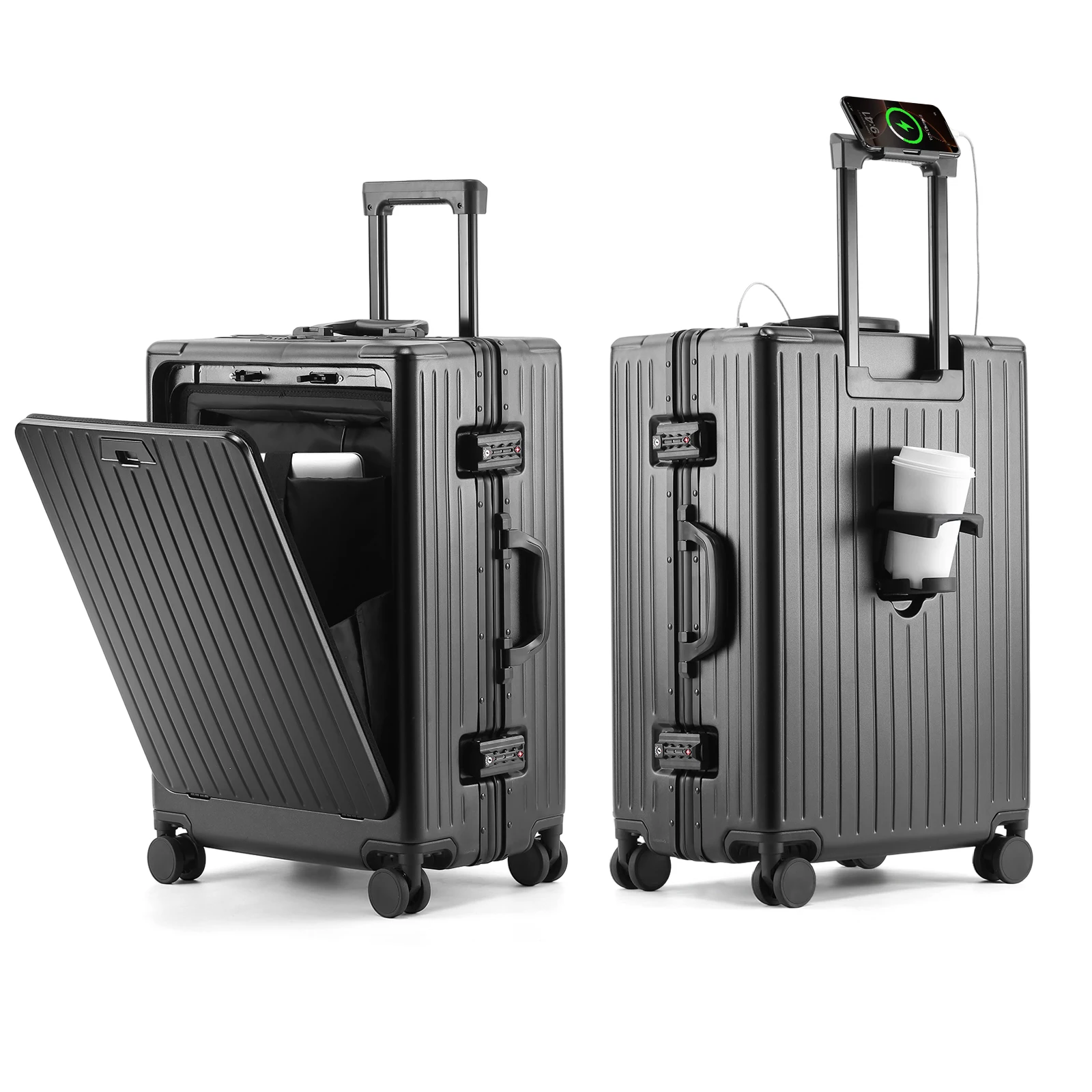 Pure PC Carry On Luggage 20 Inch Front Opening Suitcase with USB Charging Port 360 Shock Absorbing Wheels Dry Wet Separation
Pure PC Carry On Luggage 20 Inch Front Opening Suitcase with USB Charging Port 360 Shock Absorbing Wheels Dry Wet Separation