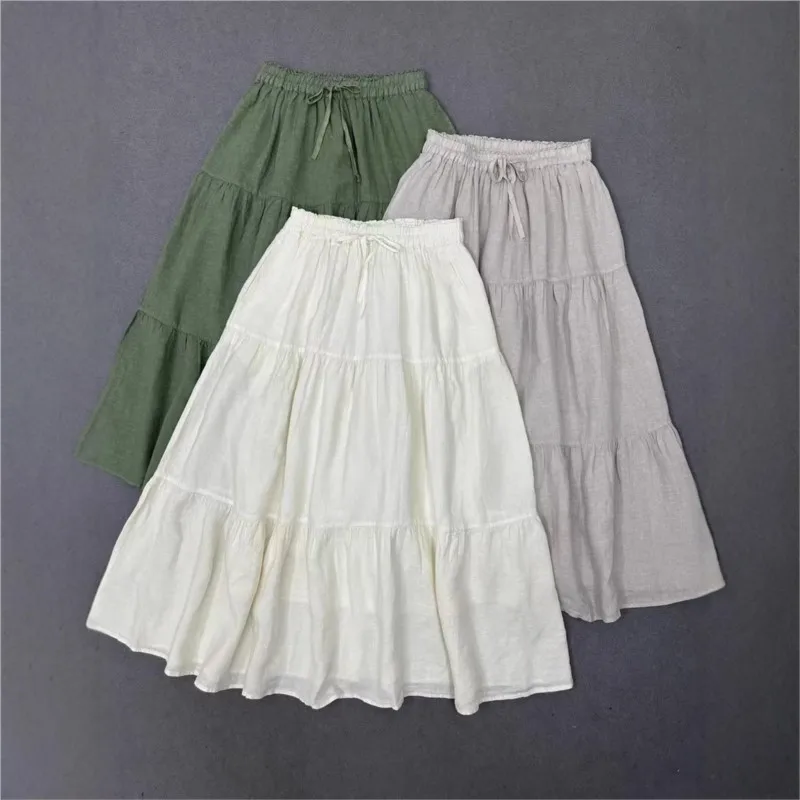 Johnature Summer New Japanese Linen Cake Skirt Women Casual Elastic Waist Versatile Skirts Women
Johnature Summer New Japanese Linen Cake Skirt Women Casual Elastic Waist Versatile Skirts Women